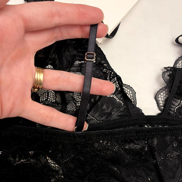 Free People Black Combo Everyday Lace Longline Bralette 2-Pack NWT Size XS - Picture 10 of 12